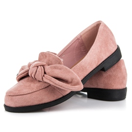 Ideal Shoes Richelieus en daim à nœud rose 3