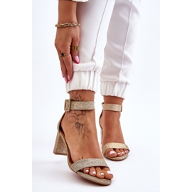 PS1 Sandales à talons Maxim dorées brillantes d'or 1