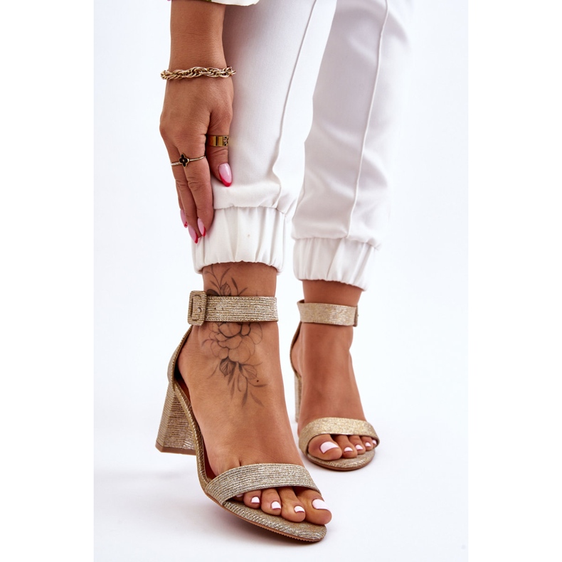 PS1 Sandales à talons Maxim dorées brillantes d'or 1