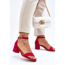 PS1 Sandales à talons bas en daim Quincy fuchsia rose 3