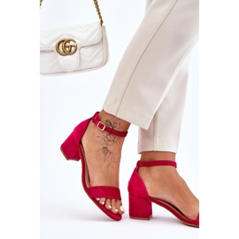 PS1 Sandales à talons bas en daim Quincy fuchsia rose 4