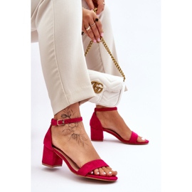 PS1 Sandales à talons bas en daim Quincy fuchsia rose 5