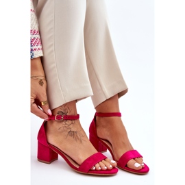 PS1 Sandales à talons bas en daim Quincy fuchsia rose 6