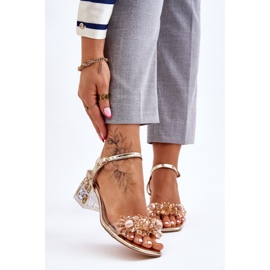 S.Barski Sandales dorées pour femmes à talons bas Gold Benicio d'or 1 S.Barski Sandales dorées pour femmes à talons bas Gold Benicio d'or 1