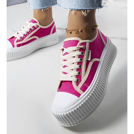 PA1 Baskets à plateforme rose foncé de Connie 1