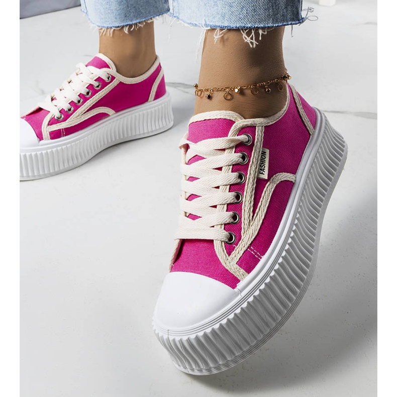 PA1 Baskets à plateforme rose foncé de Connie 1