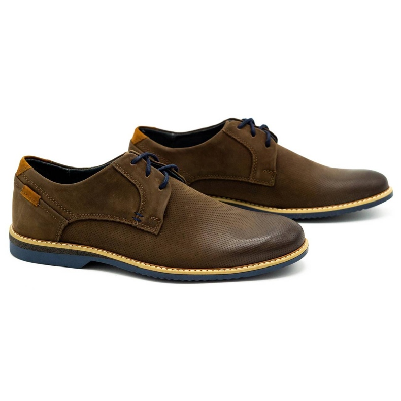 KOMODO Chaussures décontractées en cuir pour hommes 859L marron brun 2