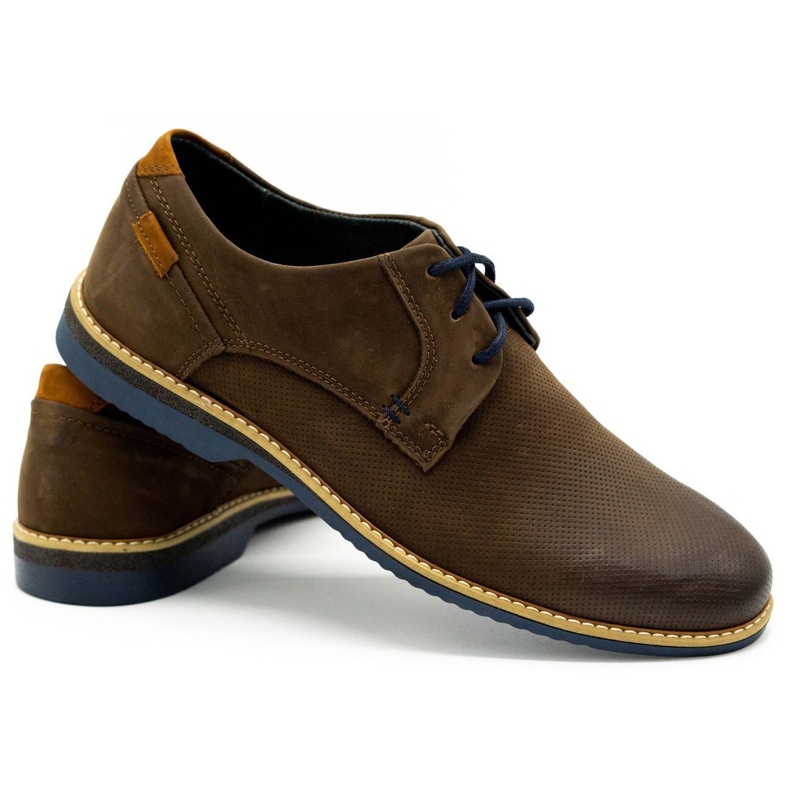 KOMODO Chaussures décontractées en cuir pour hommes 859L marron brun 3