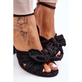 Sandales à la mode avec un nœud sur les talons Black Callum le noir 7
