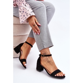 PS1 Sandales en daim noires à talons bas Quincy le noir 6