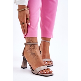 S.Barski Sandales à talons vernies grises Owen 1