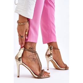 S.Barski Sandales élégantes sur un talon haut avec Jenesis Gold Jenesis doré 2