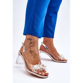 S.Barski Sandales transparentes à la mode avec ornements Carmelo en argent 1