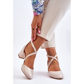 Sergio Leone Escarpins à Talons Hauts SK824 Beige Perle 2