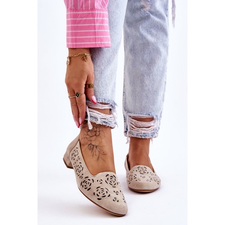 Mocassins Ajourés Sergio Leone BL627 Beige 1