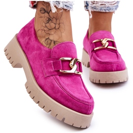 Lemar Mocassins Daim Tendance Fuchsia Rayhan rose 12