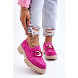 Lemar Mocassins Daim Tendance Fuchsia Rayhan rose 3