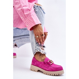 Lemar Mocassins Daim Tendance Fuchsia Rayhan rose 7