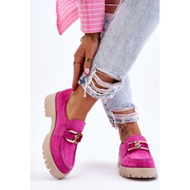 Lemar Mocassins Daim Tendance Fuchsia Rayhan rose 4