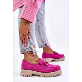 Lemar Mocassins Daim Tendance Fuchsia Rayhan rose 5