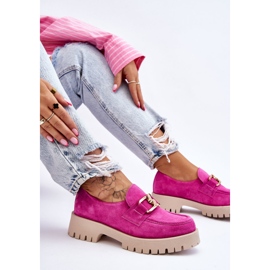 Lemar Mocassins Daim Tendance Fuchsia Rayhan rose 8