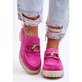 Lemar Mocassins Daim Tendance Fuchsia Rayhan rose 6