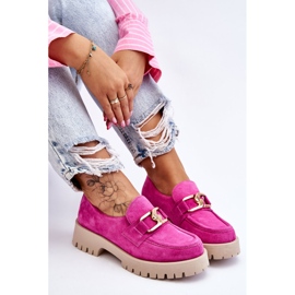 Lemar Mocassins Daim Tendance Fuchsia Rayhan rose 11