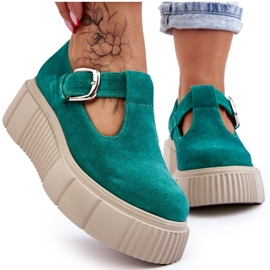 Lemar Brogues en daim à la mode sur une plate-forme massive vert Colson 12