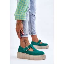 Lemar Brogues en daim à la mode sur une plate-forme massive vert Colson 4