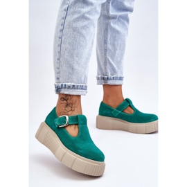 Lemar Brogues en daim à la mode sur une plate-forme massive vert Colson 6