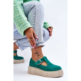 Lemar Brogues en daim à la mode sur une plate-forme massive vert Colson 8