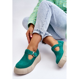 Lemar Brogues en daim à la mode sur une plate-forme massive vert Colson 9