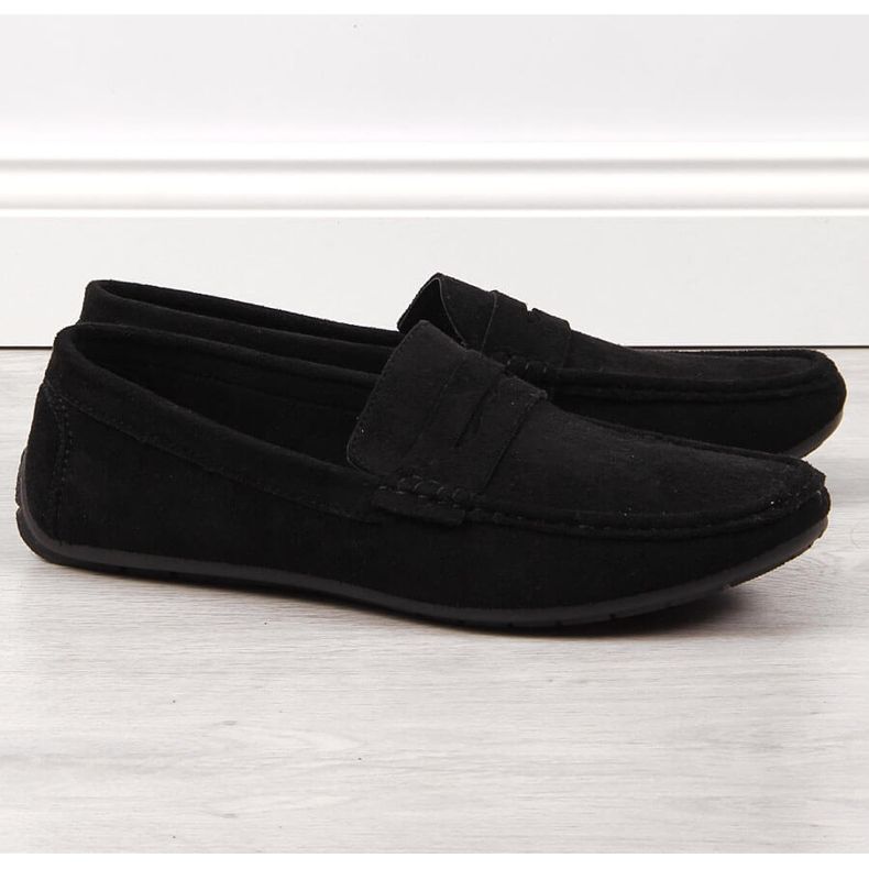 News Mocassins homme en daim noir le noir 1