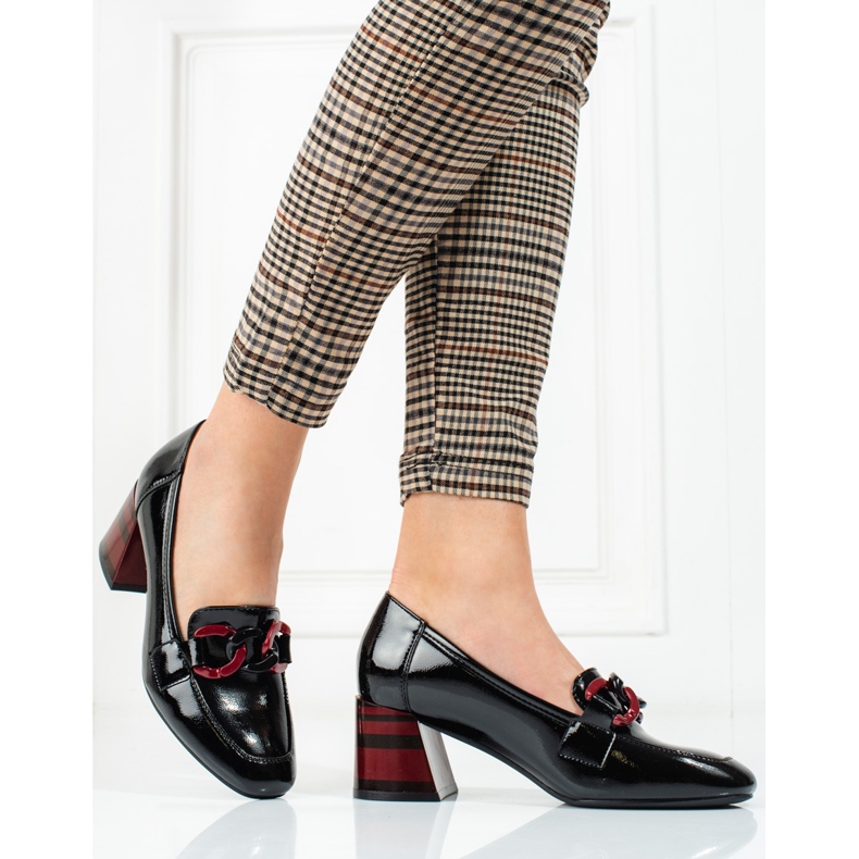 Escarpins Vinceza noirs avec chaîne pour femmes le noir 2 Escarpins Vinceza noirs avec chaîne pour femmes le noir 2