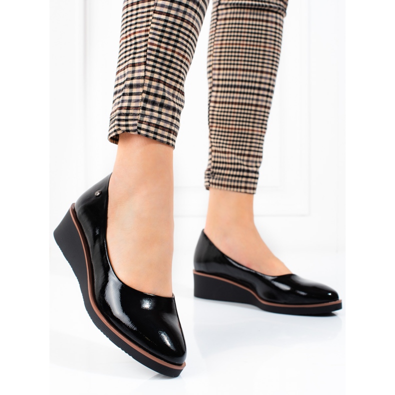 Escarpins compensés noirs Vinceza, femmes 1