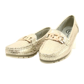 Filippo DP3630/23 mocassins en cuir doré beige d'or 3