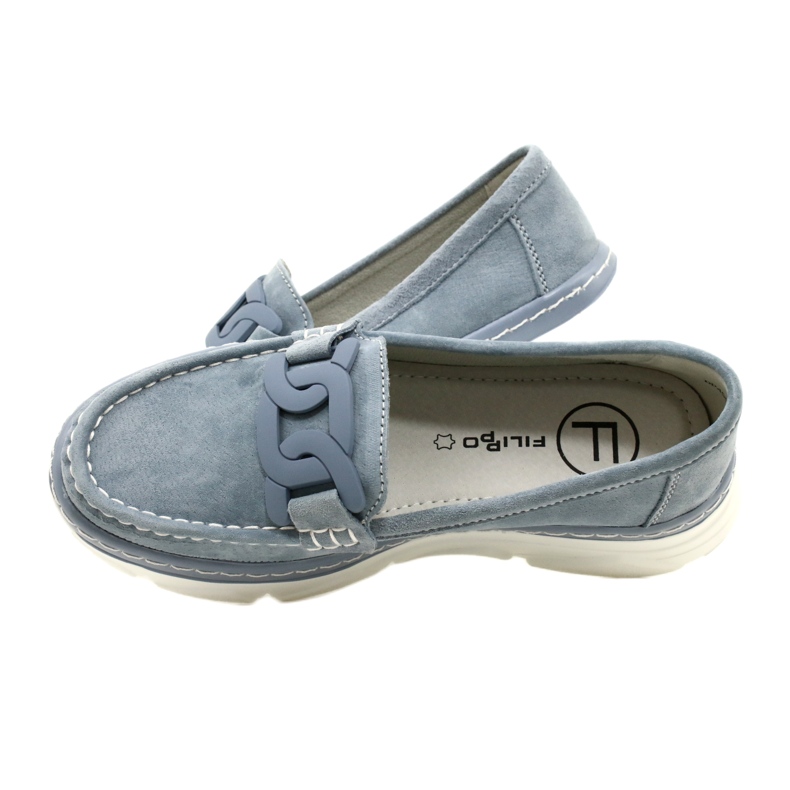 Mocassins en cuir Filippo DP4552/23 bleu 5