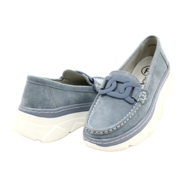 Mocassins en cuir Filippo DP4552/23 bleu 4