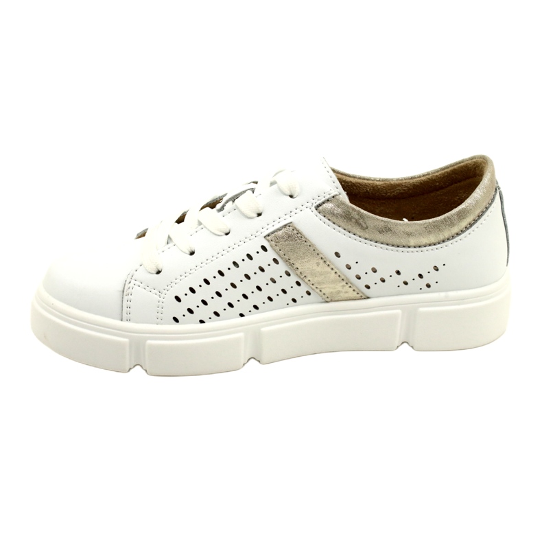 Baskets en cuir ajouré Filippo DP4531/23 WH GO blanc blanche 2