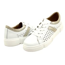 Baskets en cuir ajouré Filippo DP4531/23 WH GO blanc blanche 4