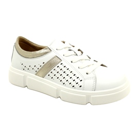 Baskets en cuir ajouré Filippo DP4531/23 WH GO blanc 1