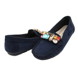Evento Mocassins confortables en daim bleu marine avec pierres 4