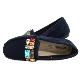 Evento Mocassins confortables en daim bleu marine avec pierres 5