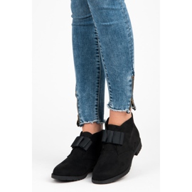 Ideal Shoes Bottines plates à nœud le noir 4