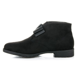 Ideal Shoes Bottines plates à nœud le noir 1