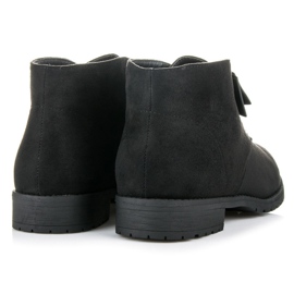 Ideal Shoes Bottines plates à nœud le noir 2