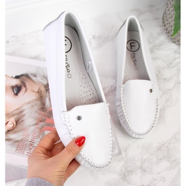 Mocassins femme en cuir blanc Filippo 1