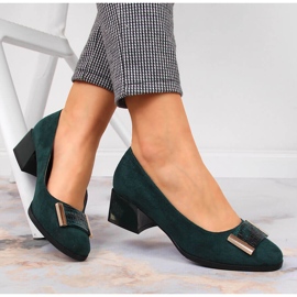 Escarpins femme daim vert Jezzi RMR2130A-9 4