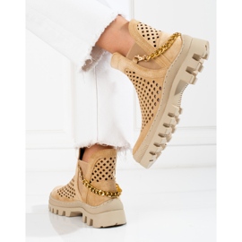 Bottes femme ajourées Potocki Beige 3