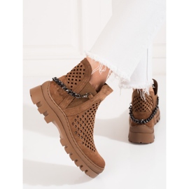 Bottes femme ajourées Potocki Marron brun 3